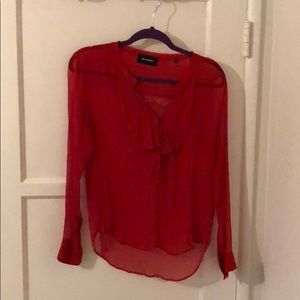 Red Silk Blouse